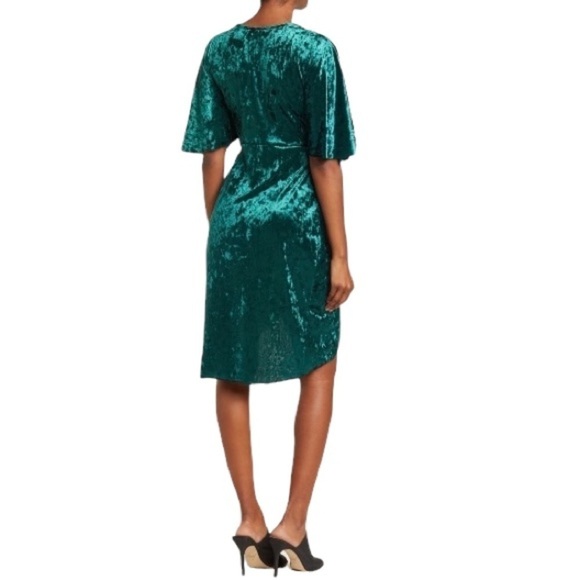 The Vanity Room NWT Nordstrom’s Crushed Velvet Faux Wrap Dress Size XS - Picture 12 of 12